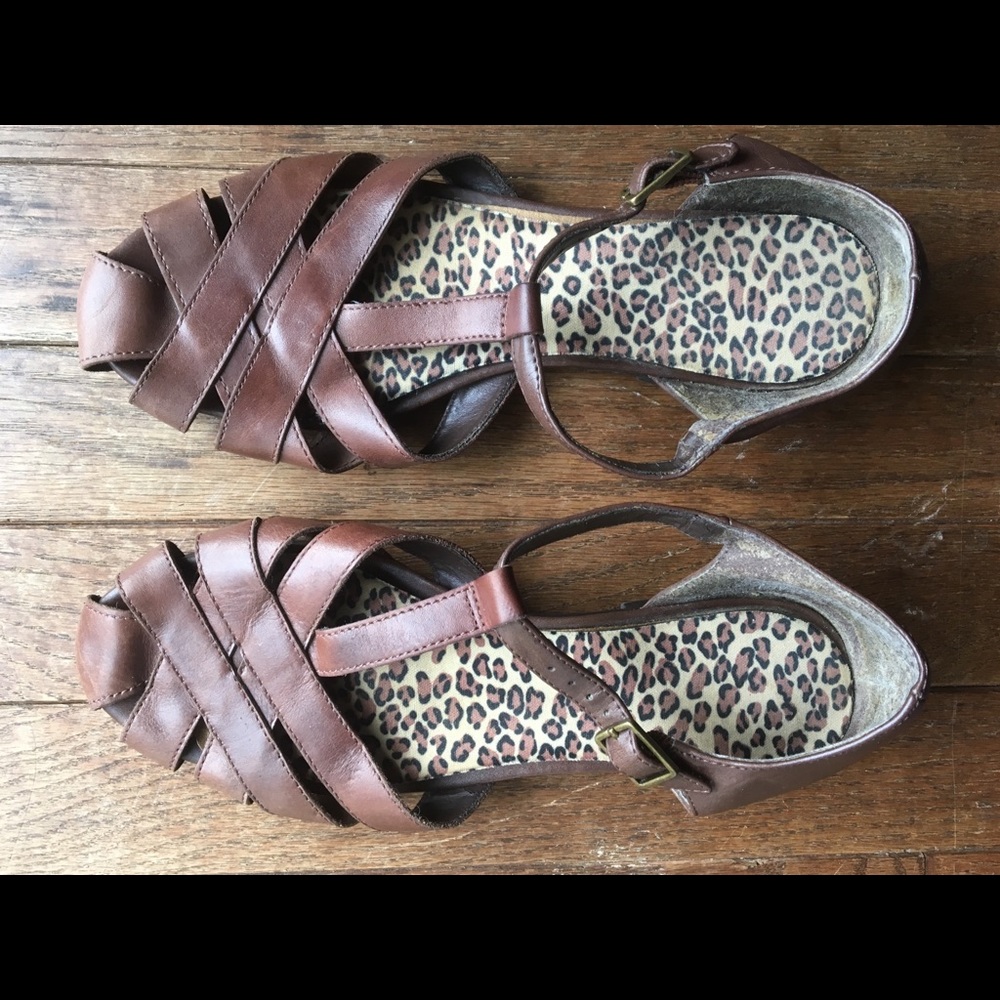 Leather Buckled Sandals